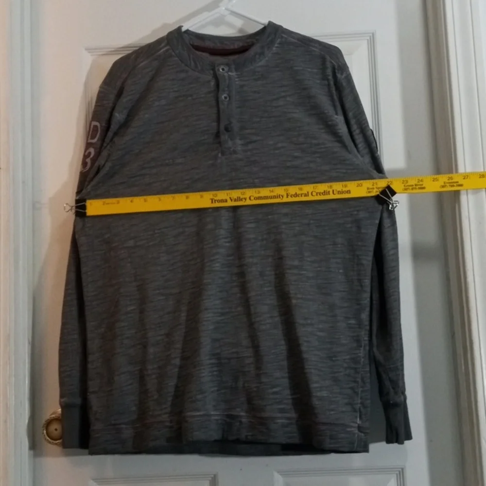 Harley-Davidson Gray Long Sleeve Henley Men's Large